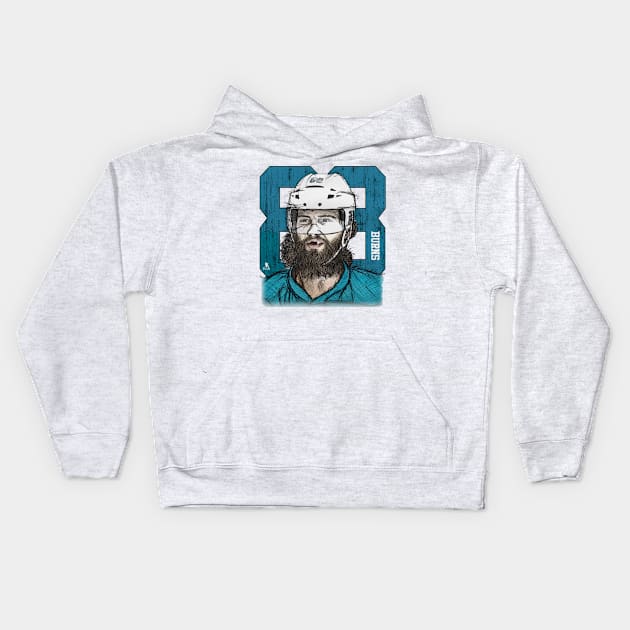 Brent Burns Seattle Sketch 88 Kids Hoodie by stevenmsparks